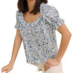Reformation Sierra Linen Top In French Blue Size M